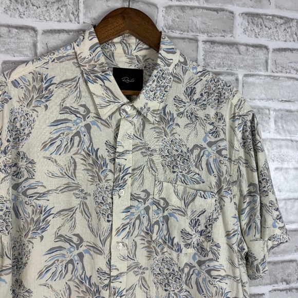 RAILS Carson Indo Pineapple Moon Beam Casual Button Up Linen Blend Shirt Mens XL - Picture 1 of 8